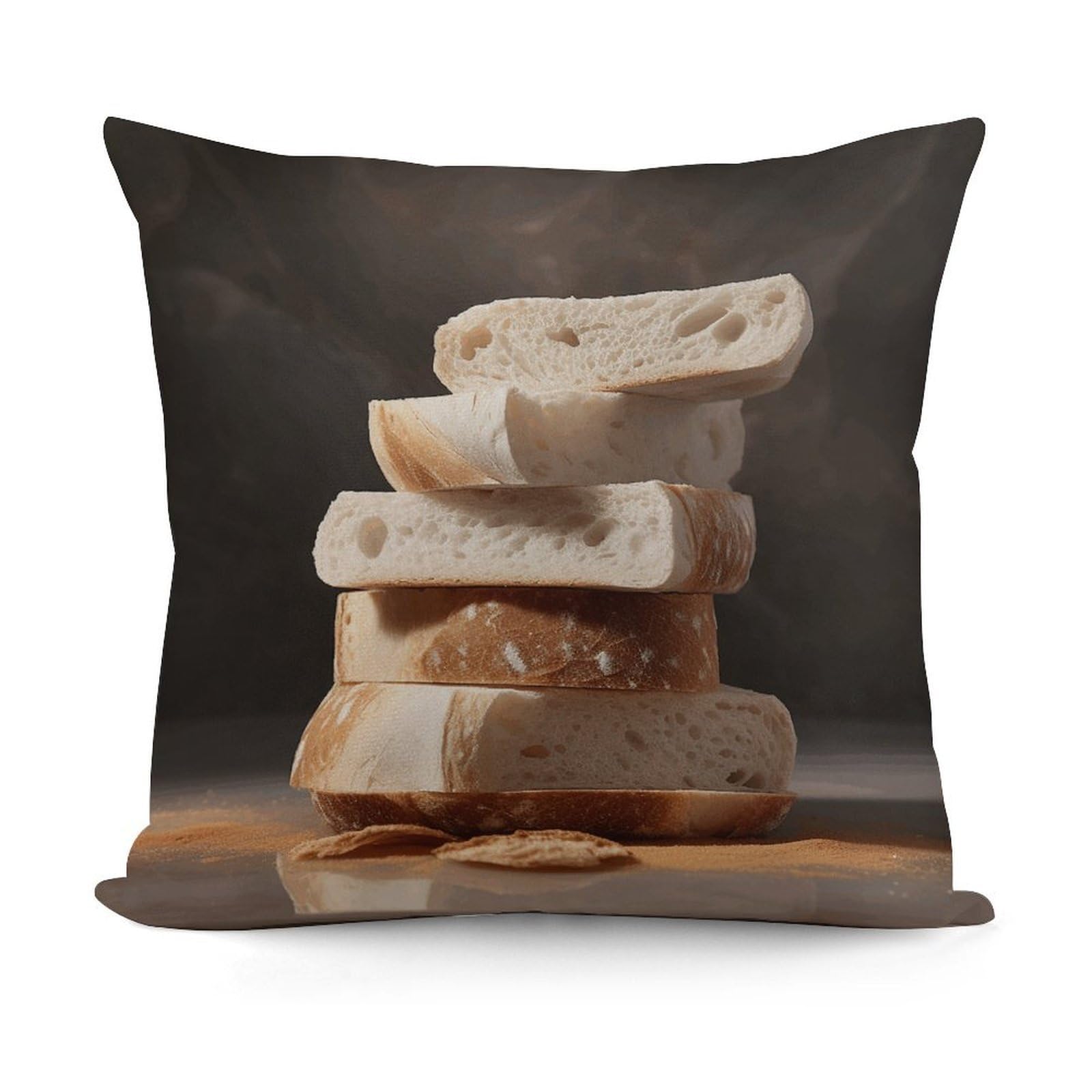 Adfgyerh Style Stack Of Bread Slices Decorative Pillow Covers, Throw Pillow Covers Soft For All Seasons, Pillowcases For Couch Living Room Sofa Bedroom 18X18 Inch