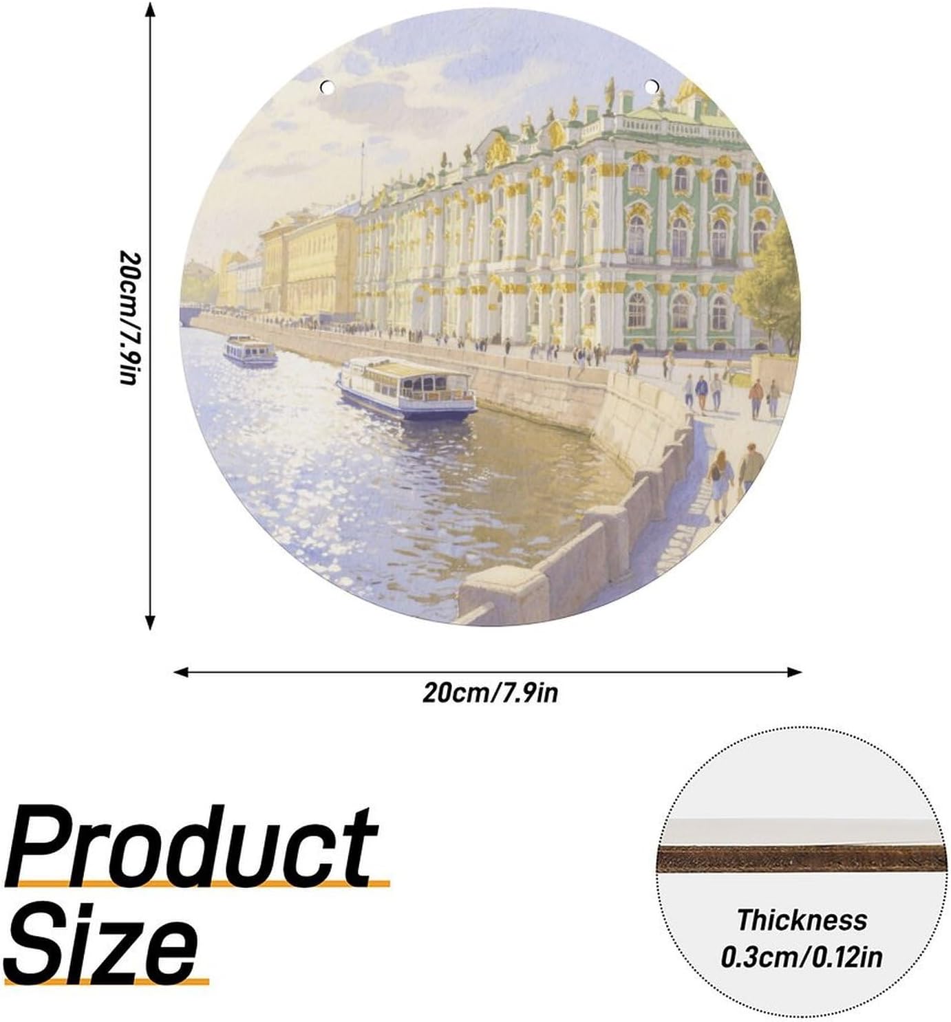 Winter Palace and Neva River Painting Wood Painting