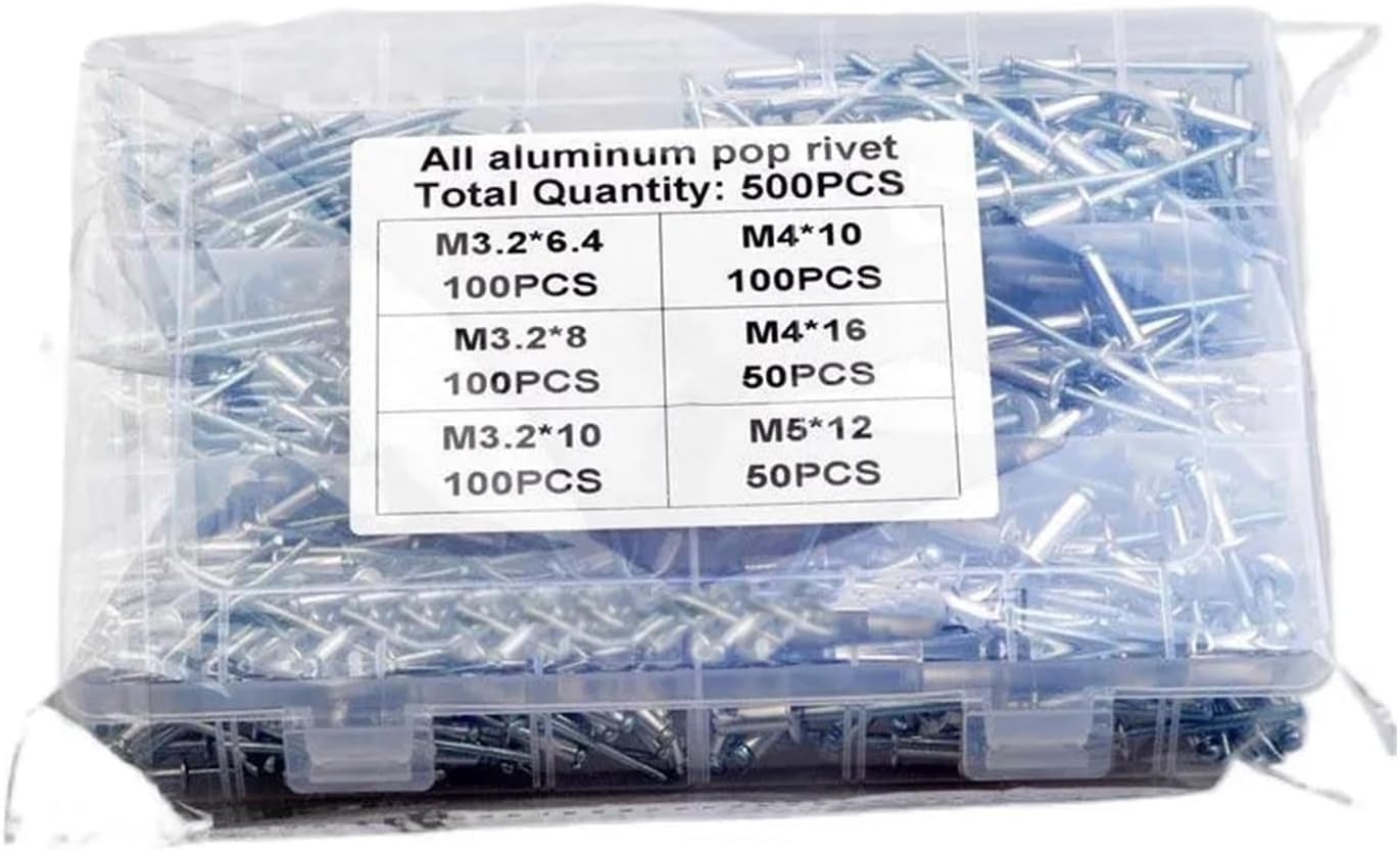 Rivet aveugle à sertir, Rivets aveugles en aluminium M3.2 M4 M5 pop fraisés GB12618 500 pièces