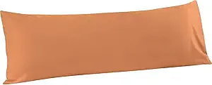 FLXXIE Body Pillow Cover - Super Soft Microfiber 20x54 Body Pillow Case - Envelope Closure, Wrinkle, Stain Resistant Tan Body Pillowcase, 20x54, Tan