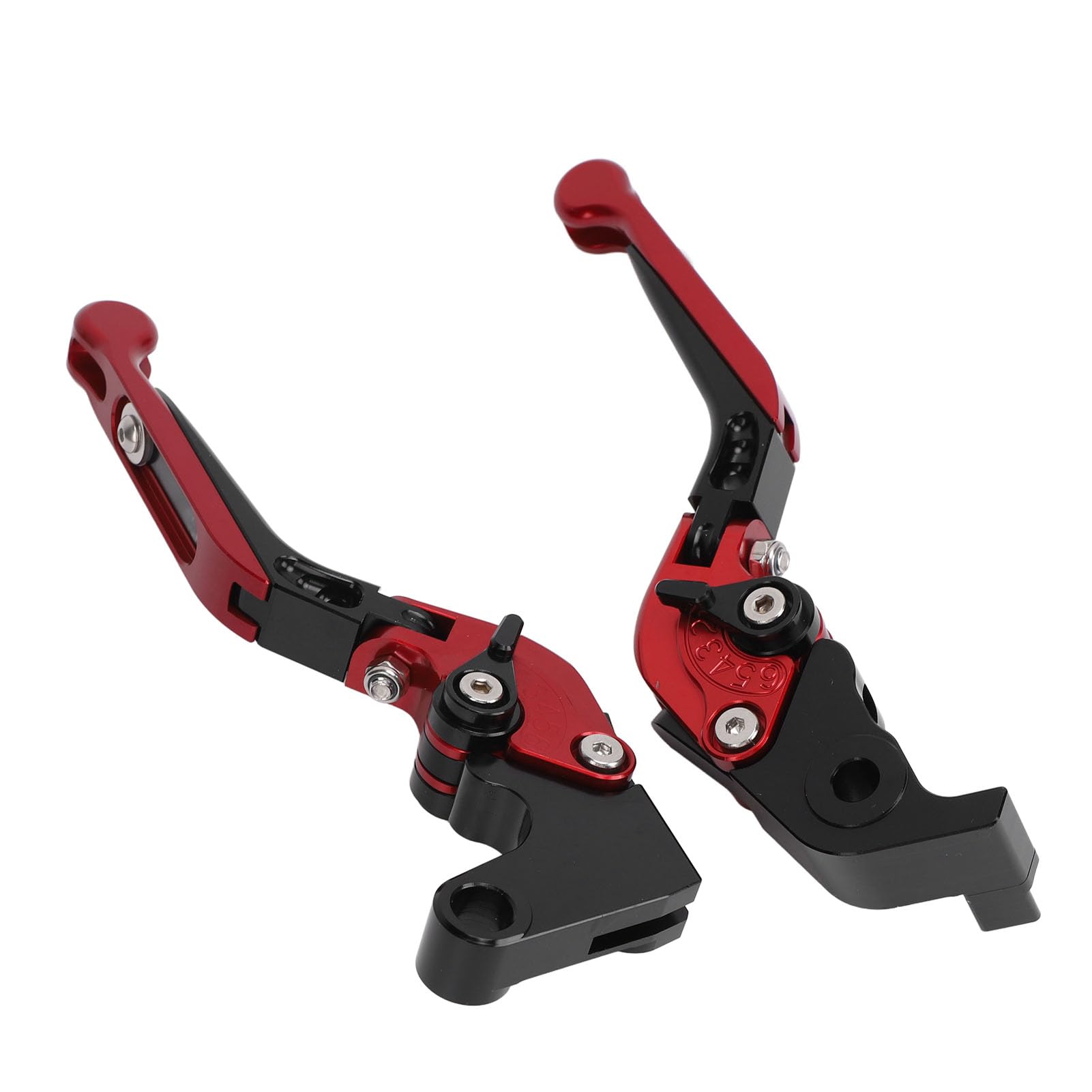Coppia leve freno frizione pieghevoli per moto anodizzate nere CNC 6061 in lega di alluminio sostituzione manubrio anteriore sinistro destro adatto per YZF R1 2004-2008 R6 (Rossa)