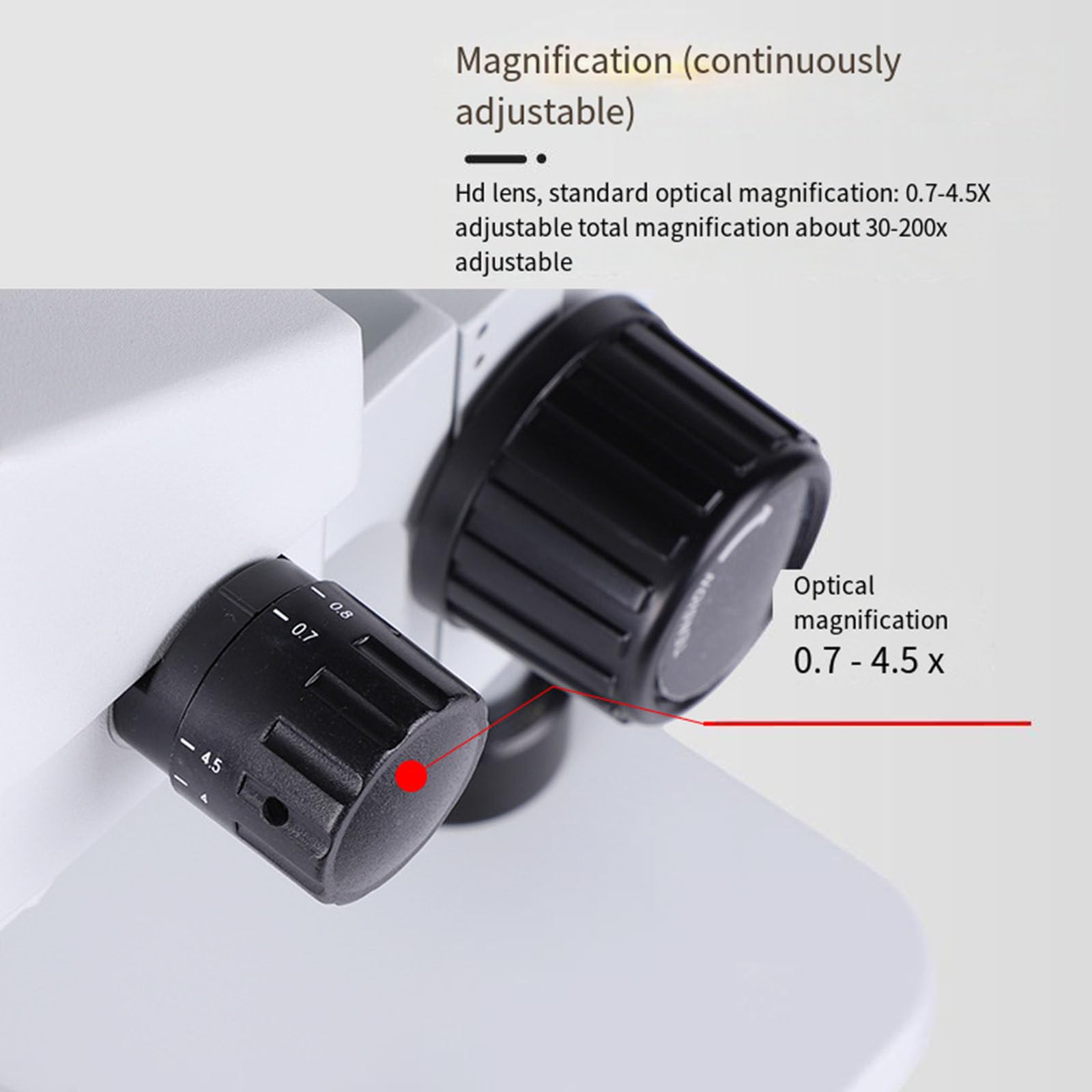 Microscopio binocular 7-45X Kit de microscopio estereoscópico Lente giratoria de 360° con luz LED y soporte Microscopio estereoscópico industrial