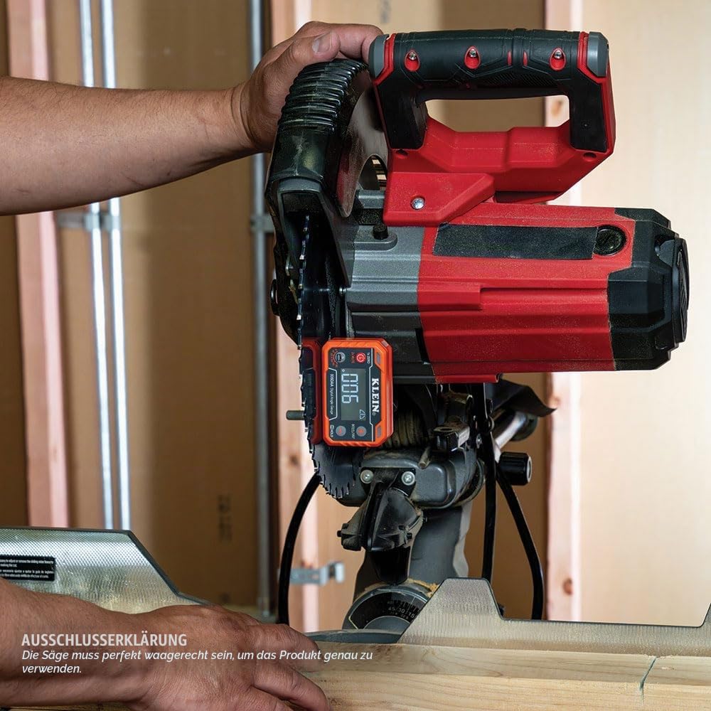 Klein Tools 935DAA Digitale elektronische Wasserwaage und Winkelmesser, LED-Winkelwarnung, Messen und Einstellen von Winkeln, 0-90 und 0-180 Grad Bereiche