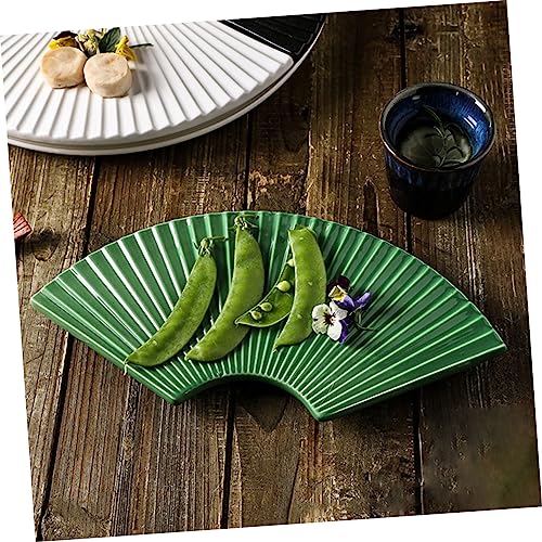 Plato cerámico para sushi forma abanico miniatura 4