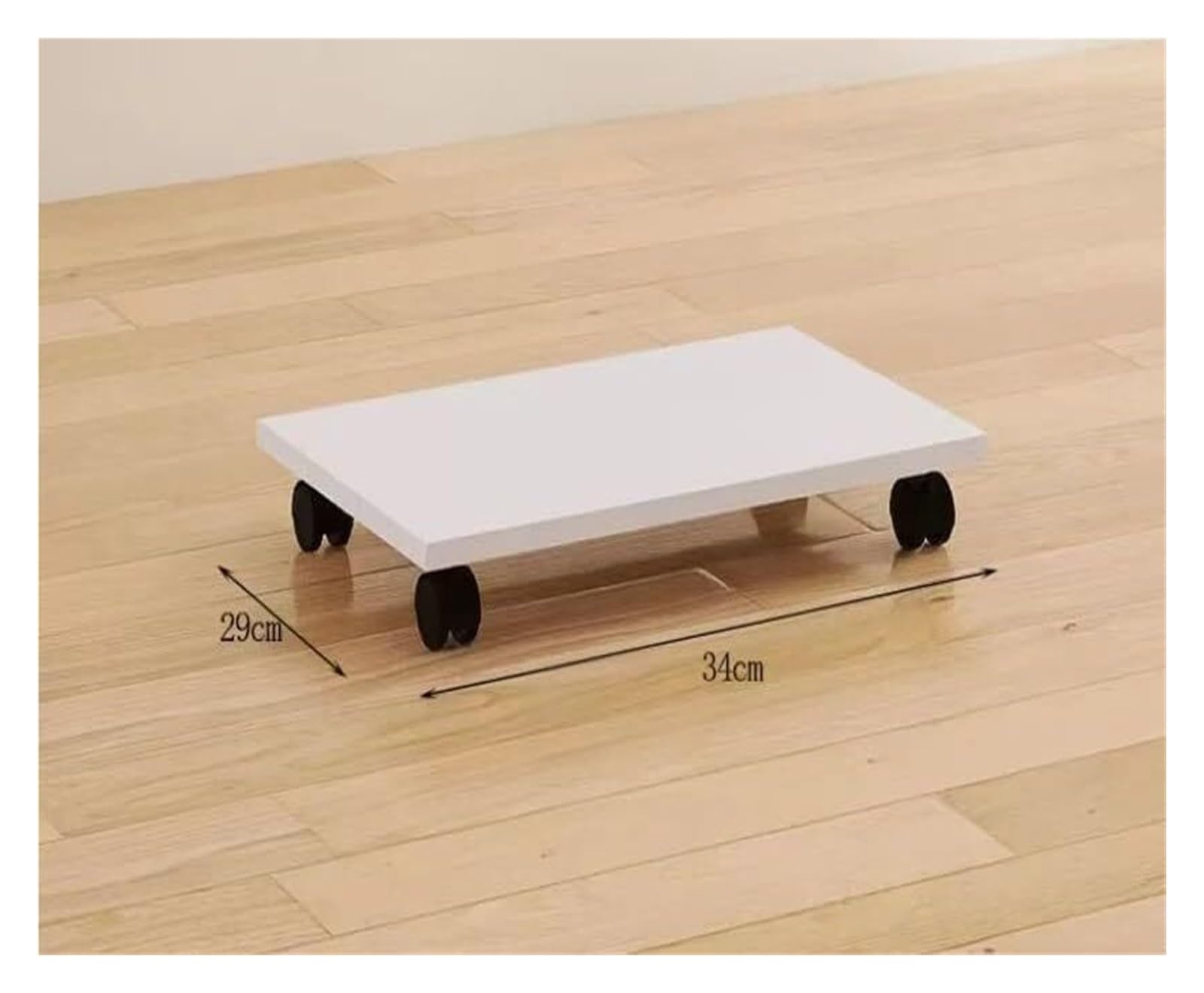 Druckerständer mit Untertisch-Druckerständer mit 4 Lenkrollen, beweglicher Drucker-Kopierer-Ständer, weißes Rolltablett-Pflanzenregal, Büro-Desktop-Ständer(29X34X6.6cm)