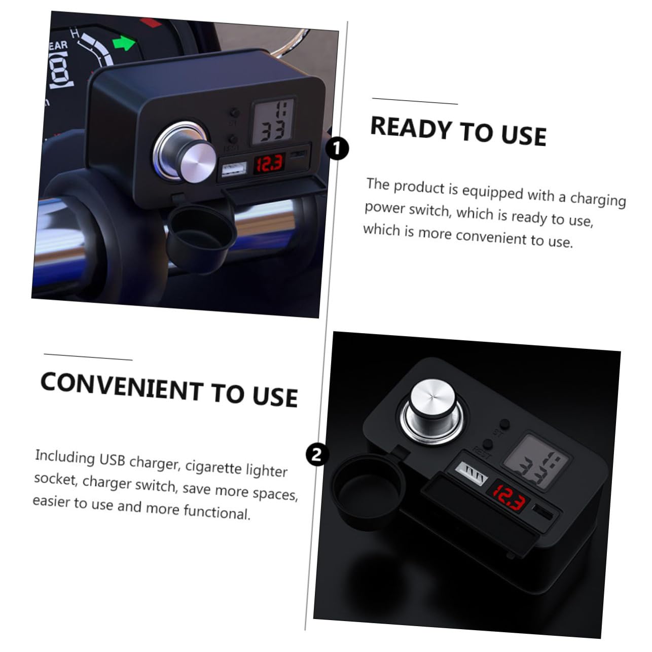 SUPVOX 12v Cargador USB para Motocicleta con Rápido para Móvil y Tablet con Compatible con y Dispositivos Móviles