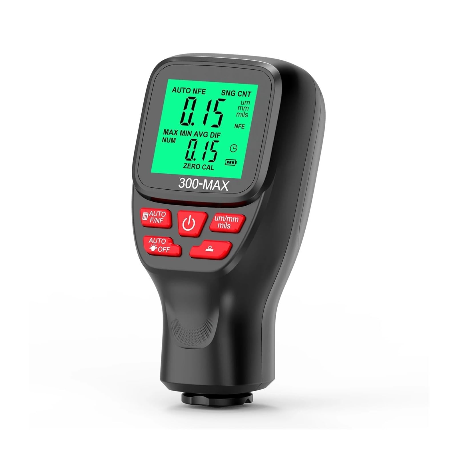 LNHHG Paint Thickness Gauge, Coating Thickness Gauge 0-2000UM Car Paint Tester Digital Backlight CoatingThickness Measuring Meter(Nero)