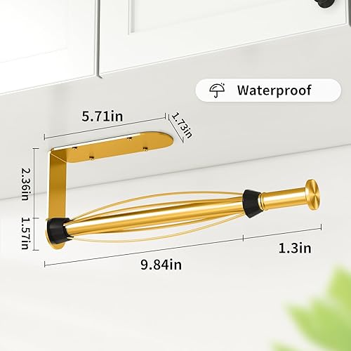 Miniatura 2 de Fixwal Soporte para toallas de papel debajo del gabinete, soporte de pared operable con una sola mano con efecto de amortiguación, resistente a las