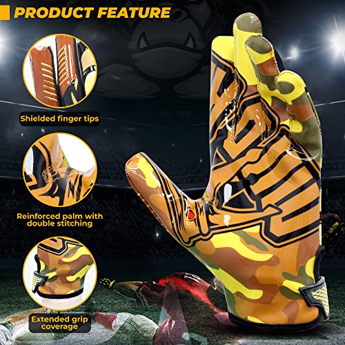 Taqcha Gorilla Football Gloves - Adult & Youth Sizes (Brown, Youth Xs-S) #TOP3