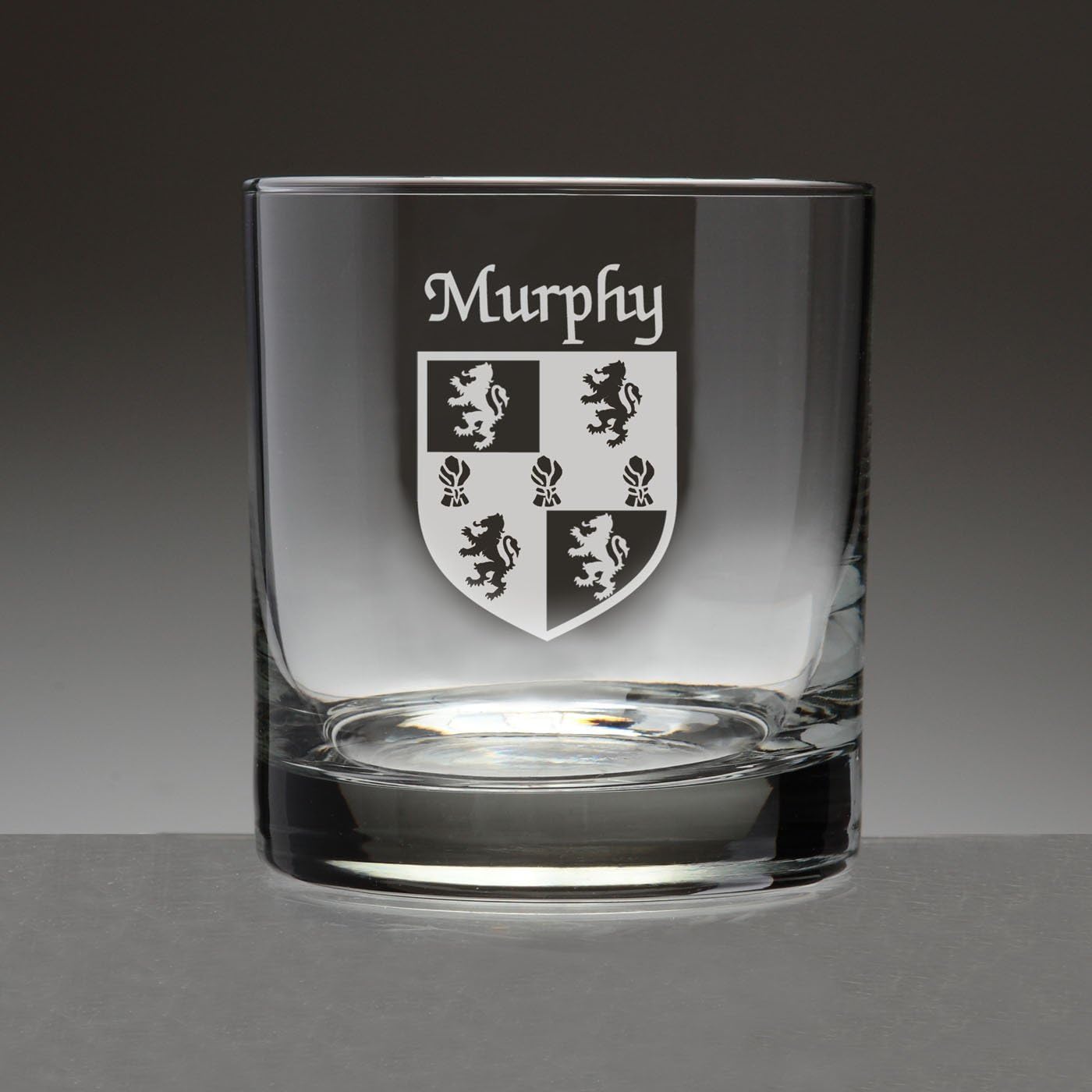 Murphy Irish Coat of Arms Tumbler Glasses - Set of 4 (Sand Etched)
