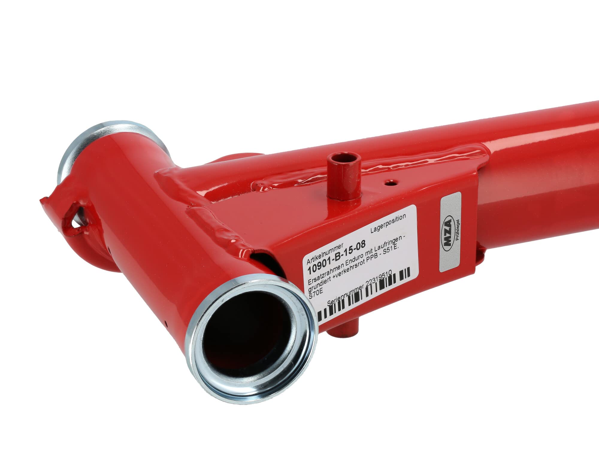 Rahmen, mit Knotenblech Enduro, ohne Typschild, Rot - Simson S51, S53, S70, S83