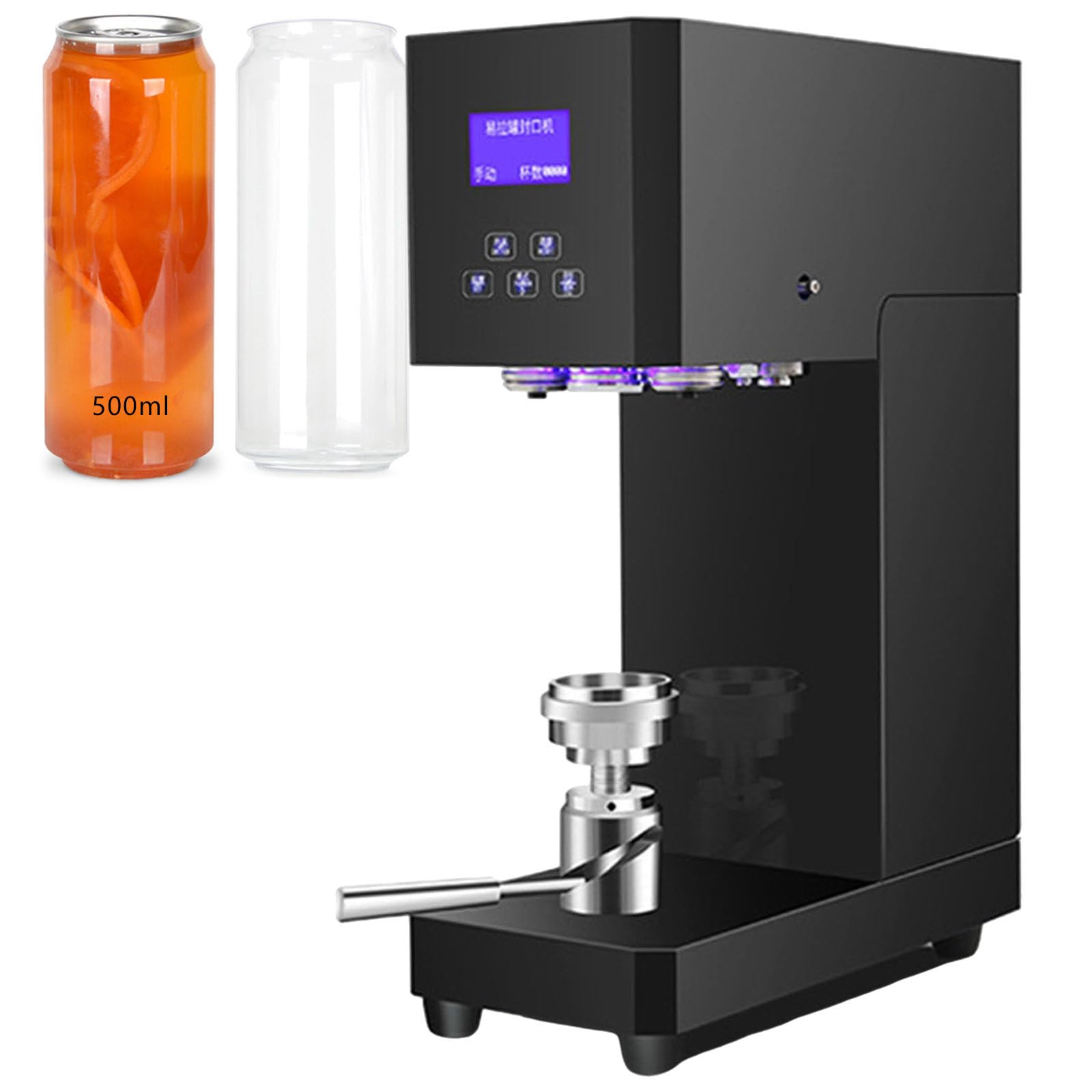 vnmudzeo Semi-Automatic Can Sealing Machine,10 to 15 Bottle/min,370 w Commercial Tin Bottle Capper,for 330 ml/500 ml/650 ml Tin Cans,Black