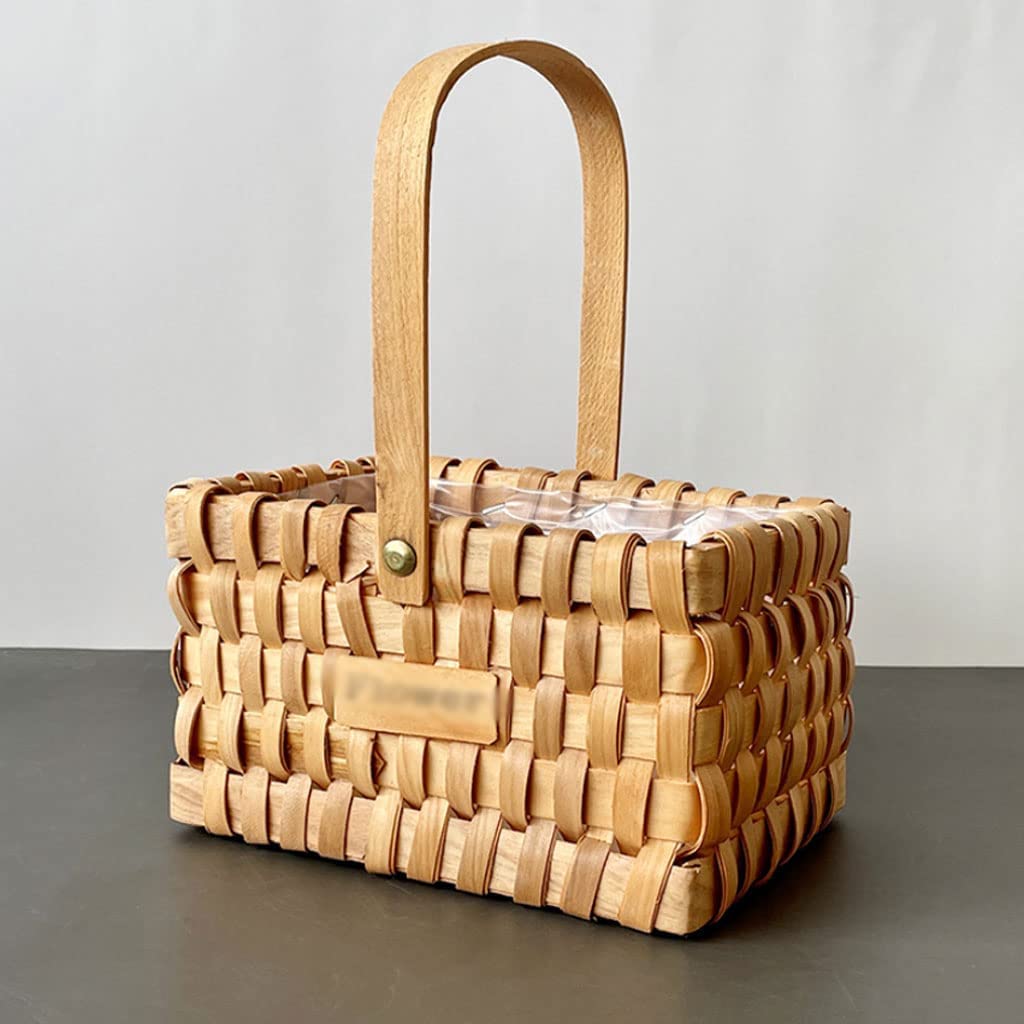 LIOONS Portapane Cesto portaoggetti in Rattan Fatto a Mano, Porta Pane in Legno Cestino per Torta Porta Pane per Frutta da Picnic Grande capacità