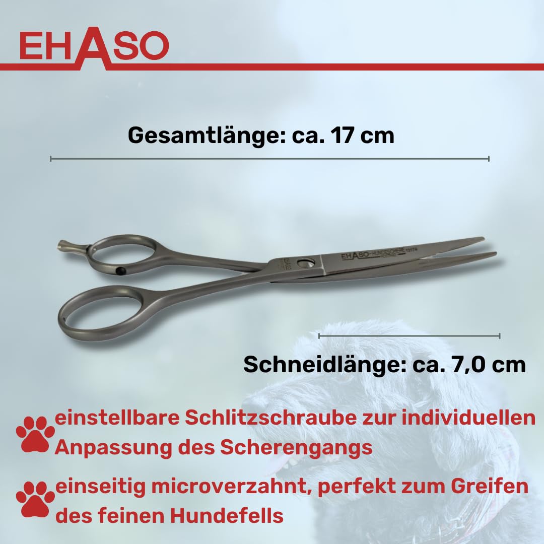 EHASO Gebogene, langlebige Hundeschere Rostfrei, 17 cm matt
