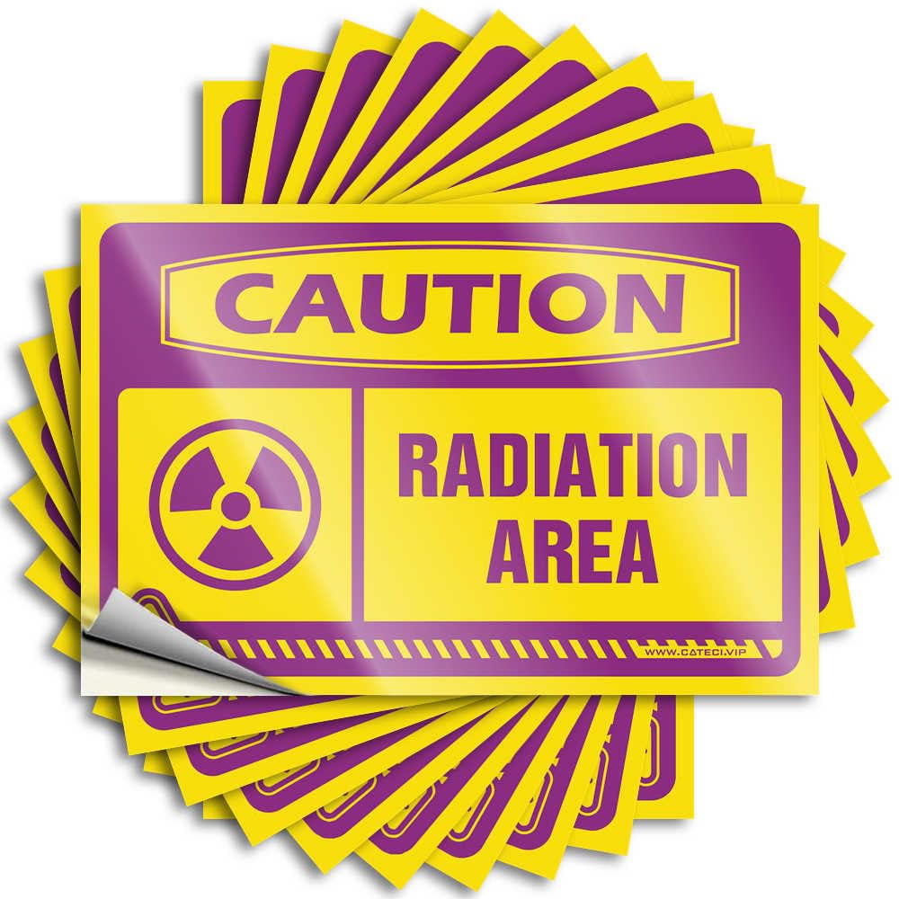 Funny Sticker Vintage, Classroom Soft Area Caution Radiation Area | Teenage Room Decor(12X18CM)