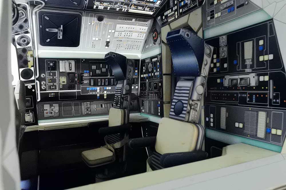 NZPOST 1:12 Scale Millennium Falcon Cockpit DIY Handcraft Paper Model KIT(Unassembled Kit), Small, As pic