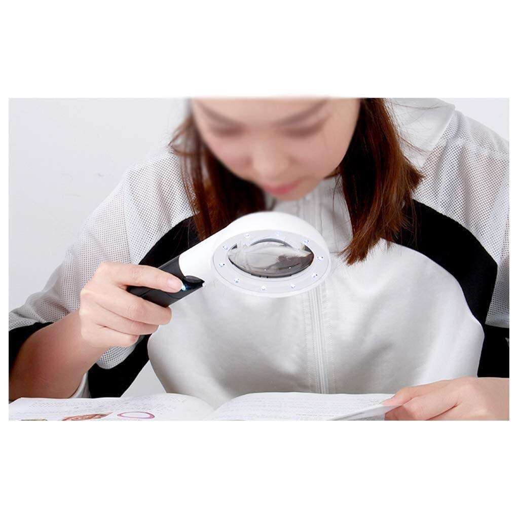Lente d'Ingrandimento Lettura Riparazione 20 Volte Doppia Lente ad Alta Definizione Lente Grande Studenti Anziani leggono 5 Volte Volte con luci a LED Little Surprise