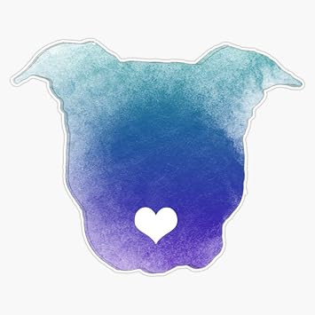 Watercolor Pitbull Love Vinyl Waterproof Sticker Decal Car Laptop Wall Window Bumper Sticker 5"