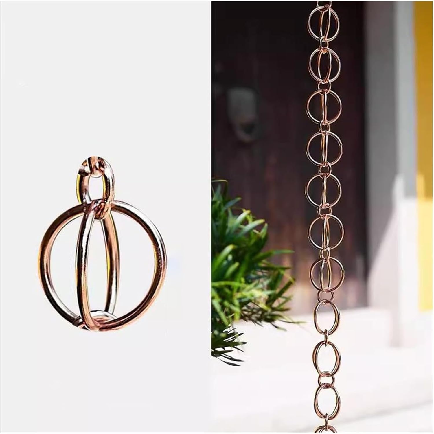 łańcuch deszczowy, Metalowa dekoracyjna, wisząca zawieszka ogrodowa do domu, ogrodu, patio(1m/3ft)