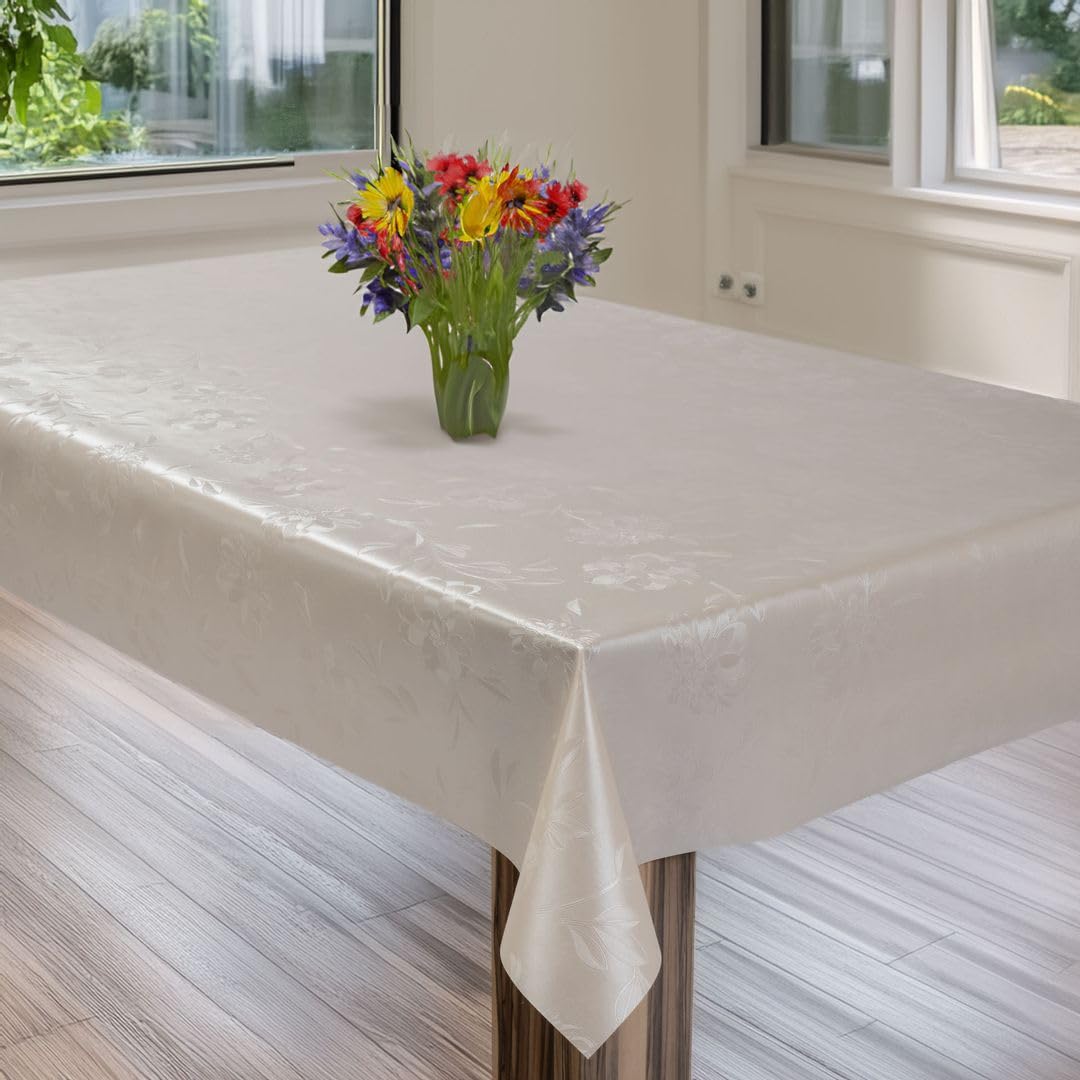 laro Wachstuchtischdecke Floral Classic Eckig PVC - Abwischbare Tischdecke als Meterware, Wasserabweisende Tischdecke für Küche, Balkon & Garten