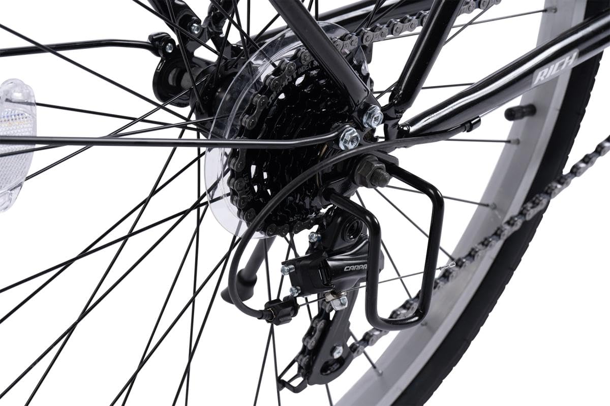 Bicicletta da città da 26 pollici, per uomo e donna, 150-165 cm, deragliatore a 21 marce, freno a V, bici da trekking con portapacchi e parafanghi, sicurezza STVZO, portata 120 kg, 95% premontato