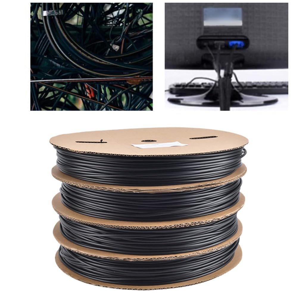 Rotolo di tubo termorestringente 2:1, 200 m, nero, guaina di protezione per cavi e giunti di saldatura, isolamento elettrico da 1,5 a 4 mm