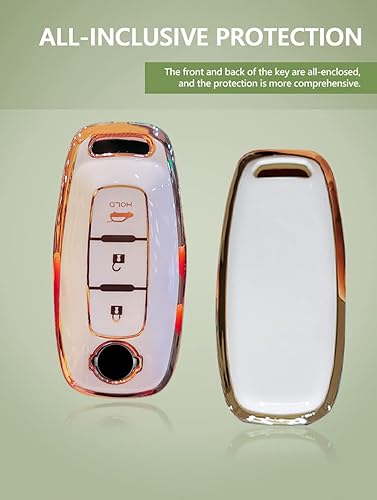 Miniatura 4 de ontto Llavero de TPU de 3 botones compatible con Nissan 2023 Smart Remote Key Protector de protección completa Key Skin Anti-arañazos Chaqueta de