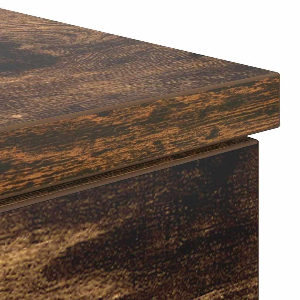 Scrivania affumicatura 140 x 49 x 76 cm, materiale in legno, moderna scrivania con cassetto, scaffali, porte, ideale per casa, ufficio, gioco