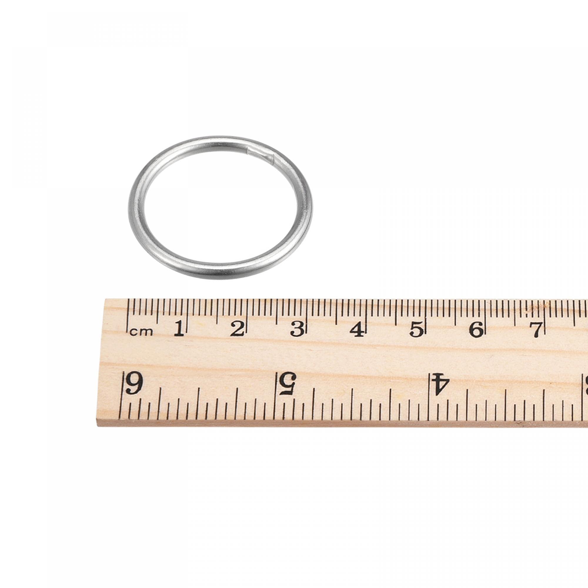 10 Anneaux Soudés Acier Inox 316 - Diamètre 25mm Épaisseur 3mm | Rond Poli - Sourcing Map