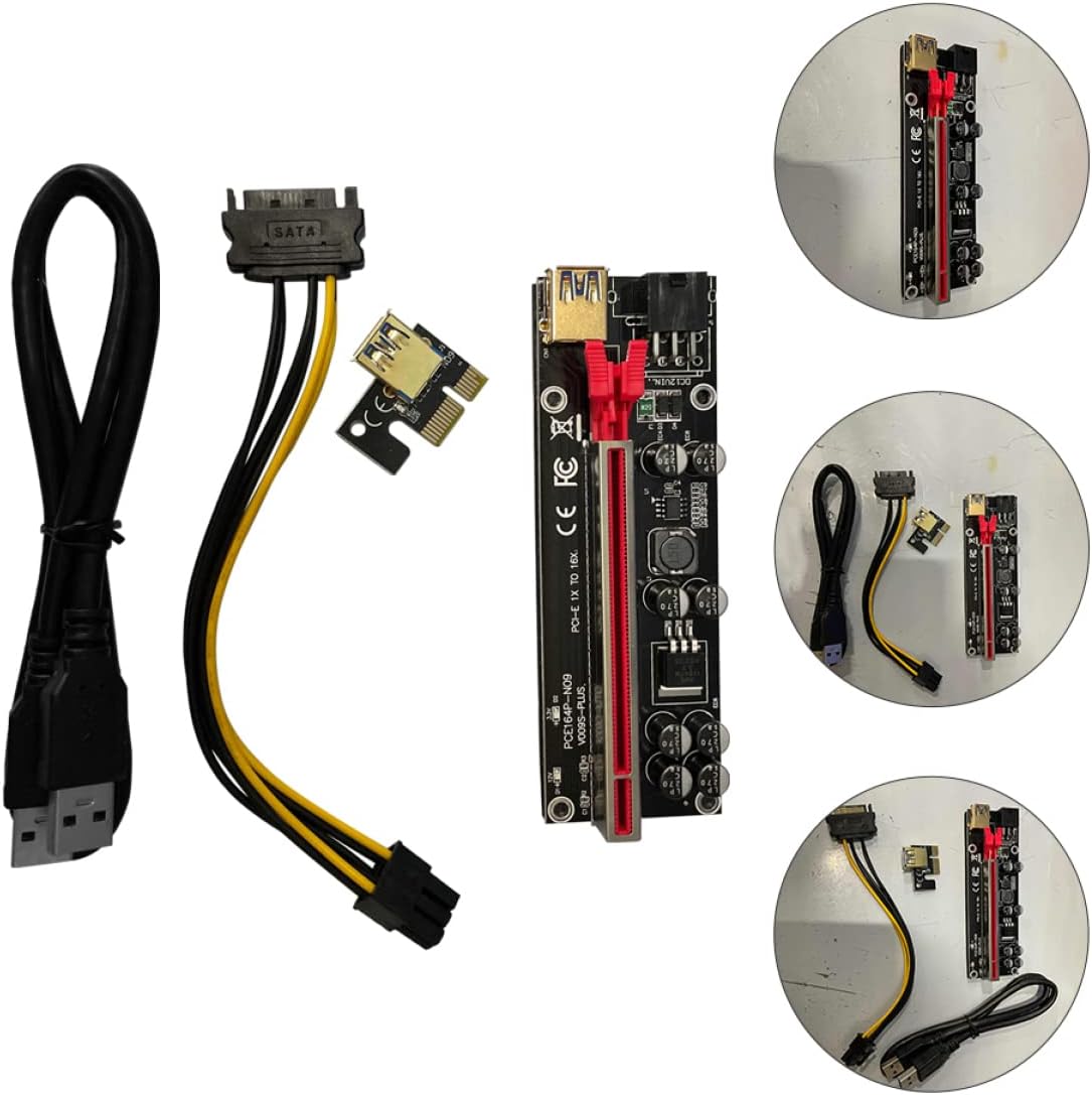 6sets Pin Pci-e Adapter Card Riser Supply Pci-e to Extender USB for Stable Gpu Power Supply and Enhanced Performance