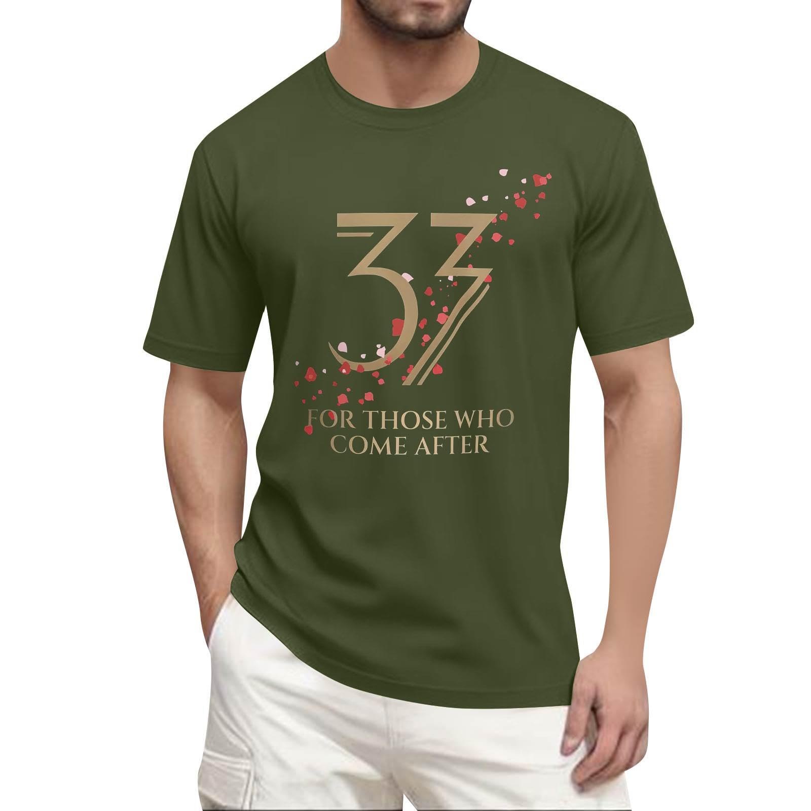 Unisex Expedition 33 Merch Clair Obscur Expedition 33 Game Shirt Printed Short Sleeves Top for Men Game Fans 01-Army Green XXXXL
