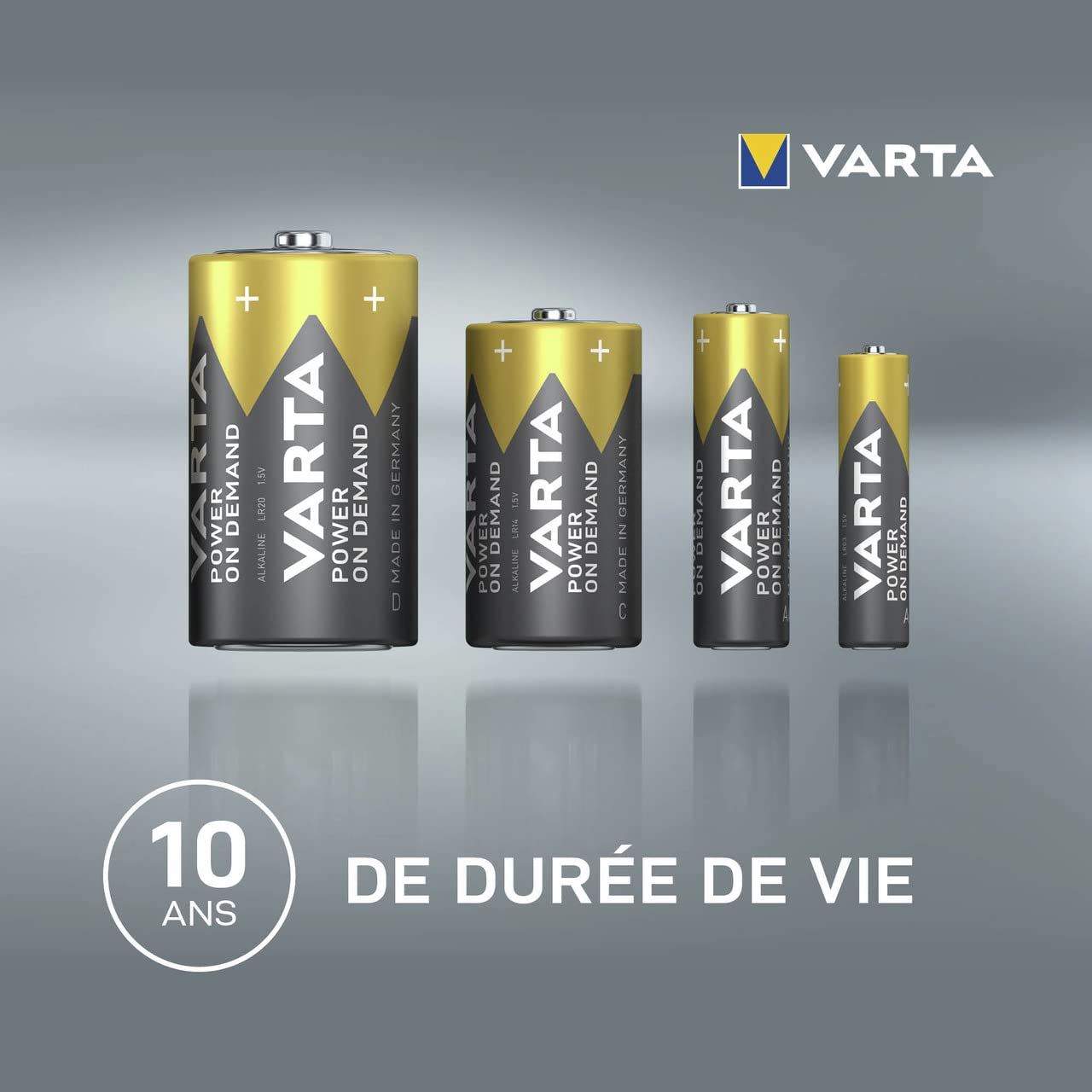 VARTA Piles Bloc 9V, lot de 4, Power on Demand, Alcalines, pack de stockage, intelligentes, flexibles, puissantes, pour détecteurs de fumée, alarmes incendie [Exclusif sur Amazon]