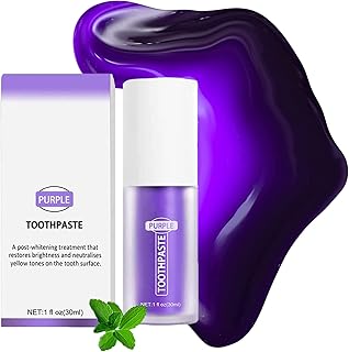 Purple Toothpaste for Teeth Whitening,Stain Removal Whitening Toothpaste, Purple Teeth Whitening Gel Cleaner Yellow Teeth, Sensitive Teeth Gel Toothpaste Protect Gums