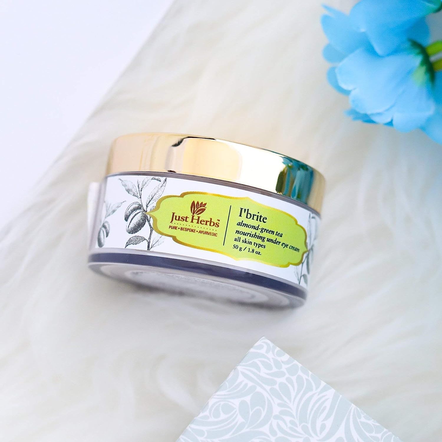 Ayurvedic Brite Almond-Green Tea Under Eye Night Cream For Dark Circles,Wrinkles & Puffy Eyes, Paraben Free Cream For Unisex, 100g