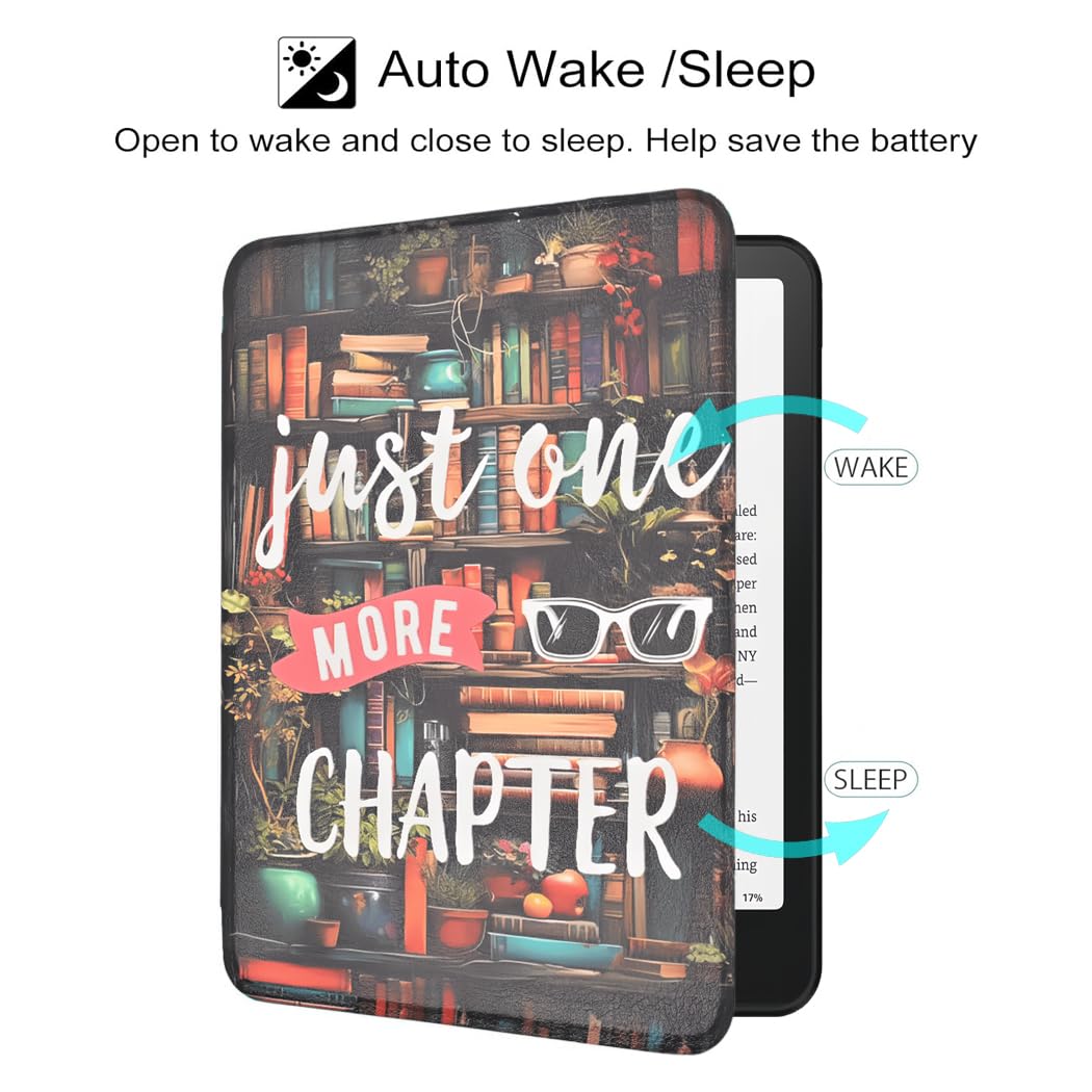 Schutzhülle für Kindle (15,2 cm (6 Zoll), 11. Generation, 2022 Release, schlanke PU-Schutzhülle mit automatischer Wake/Sleep-Funktion, nur ein weiteres Kapitel
