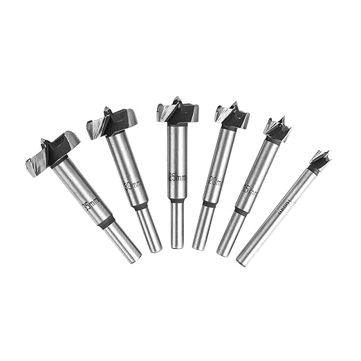 flintronic Forstner Drill Bit, 6PCS(10,15,20,25,30,35mm) Cemented