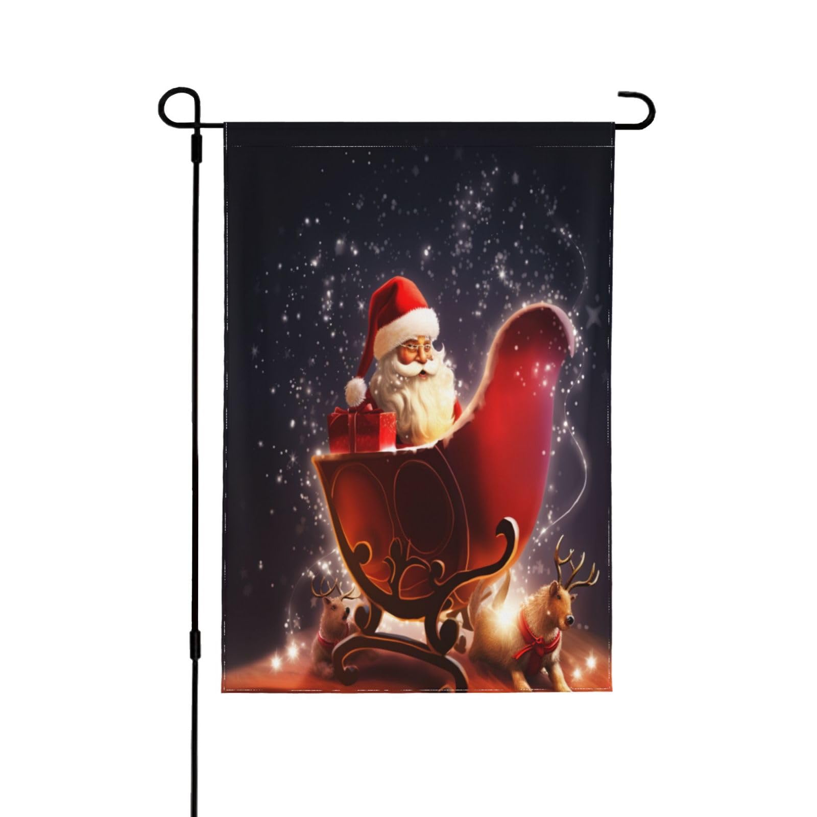 Drapeau de jardin de Noël double face en polyester durable pour décoration extérieure haut de gamme