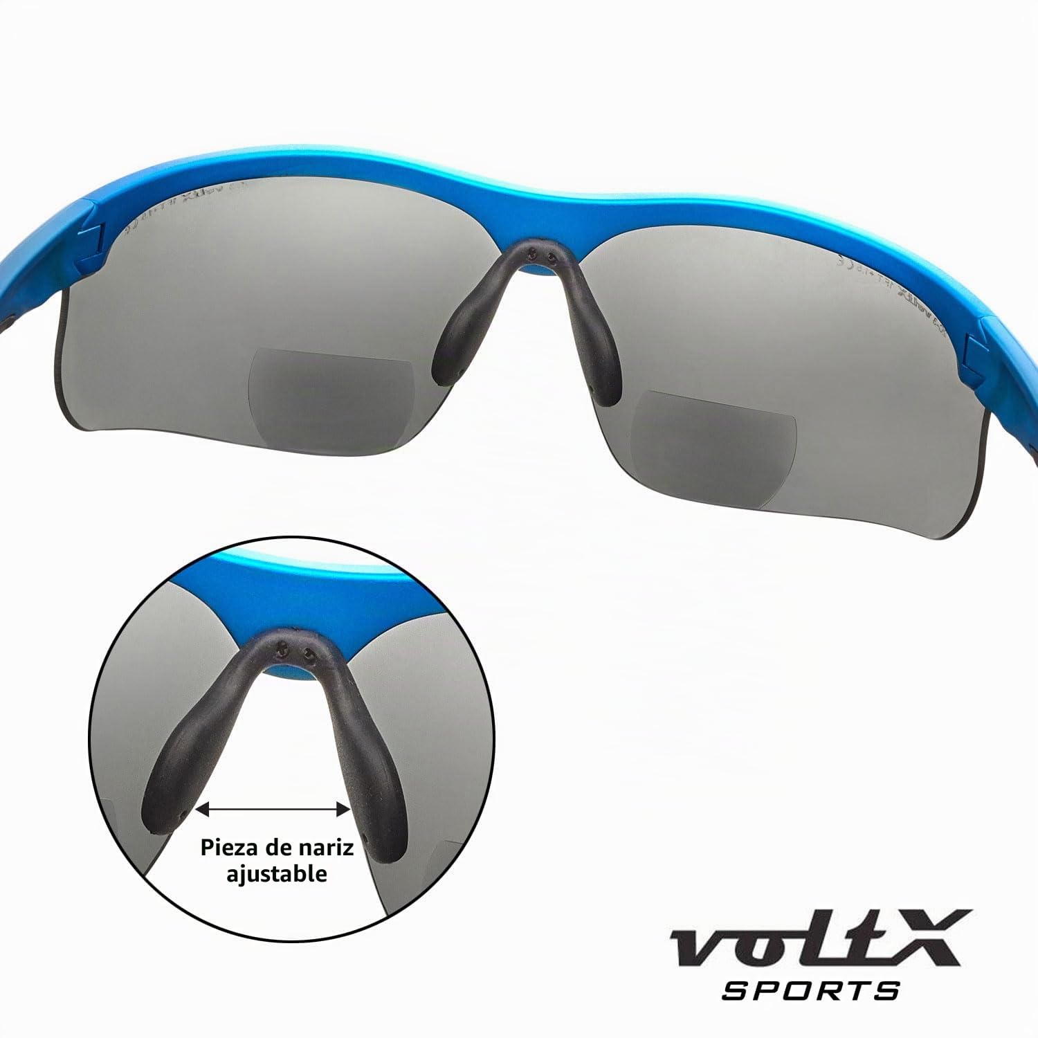 voltX ULTIMATE SPORTS Gafas Seguridad Bifocales | Montura azul. Certificadas CE EN166FT. Lentes UV400 antivaho. Bolsa de microfibra incluida.
