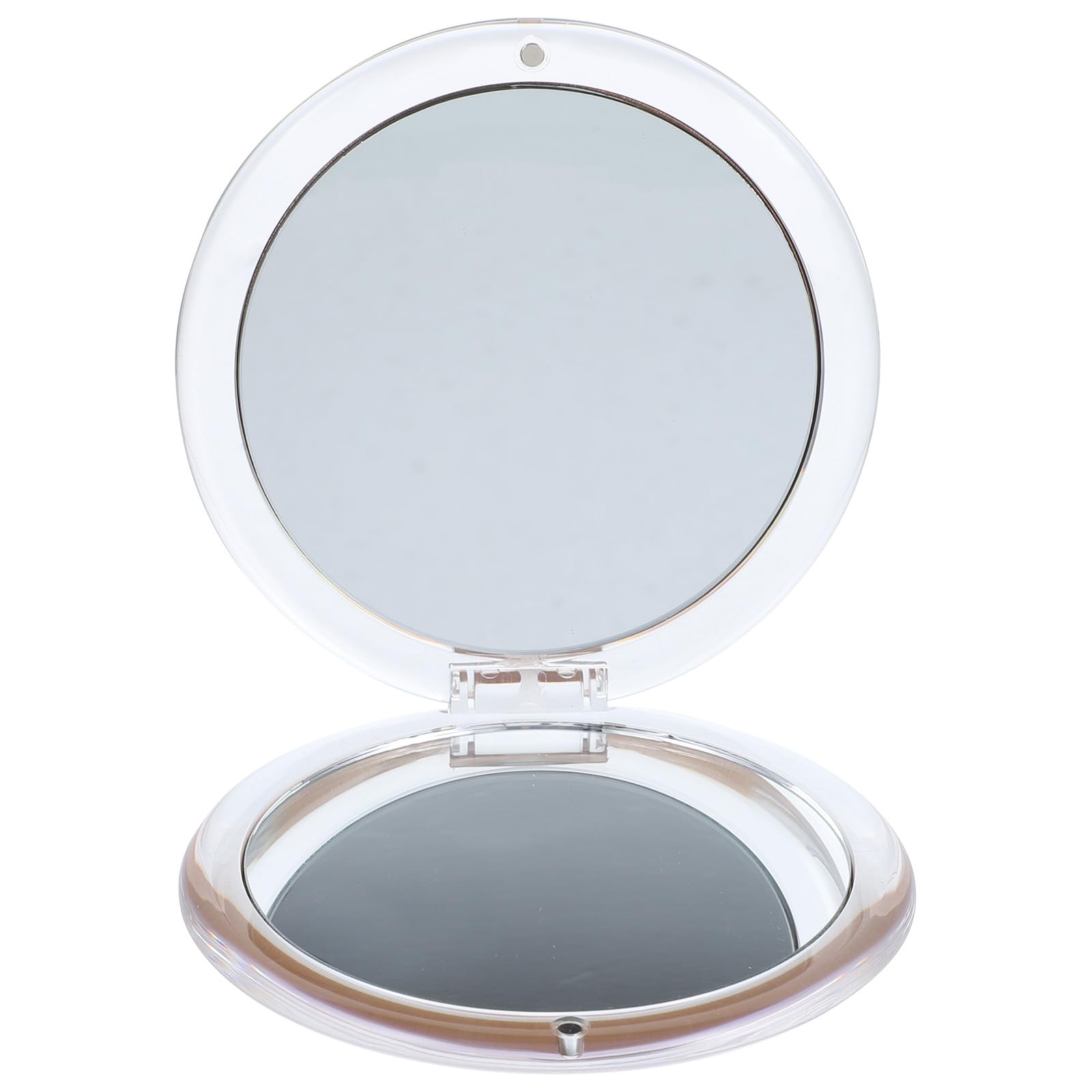 Clearlin Folding 10x Magnifying Pocket Mirror Compact Mini round Makeup Mirror for Purse Travel and On-the-go Use in Khaki
