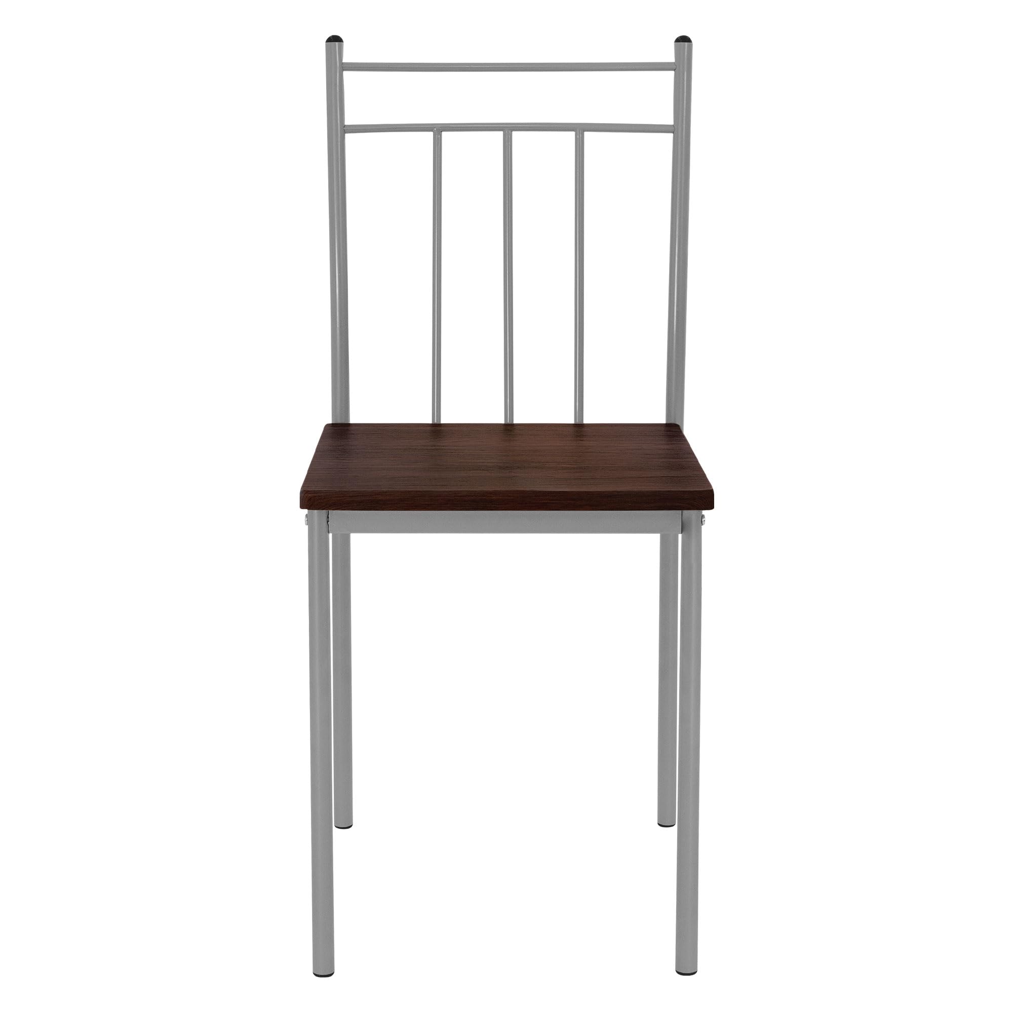 ML-Design Table de Salle à Manger avec 4 Chaises, Chêne Foncé, Set de 5 Pièces pour 4 Personnes, MDF Laminé, Pieds en Métal, Matériel de Montage Inclus, Ensemble de Meubles de Cuisine Salon