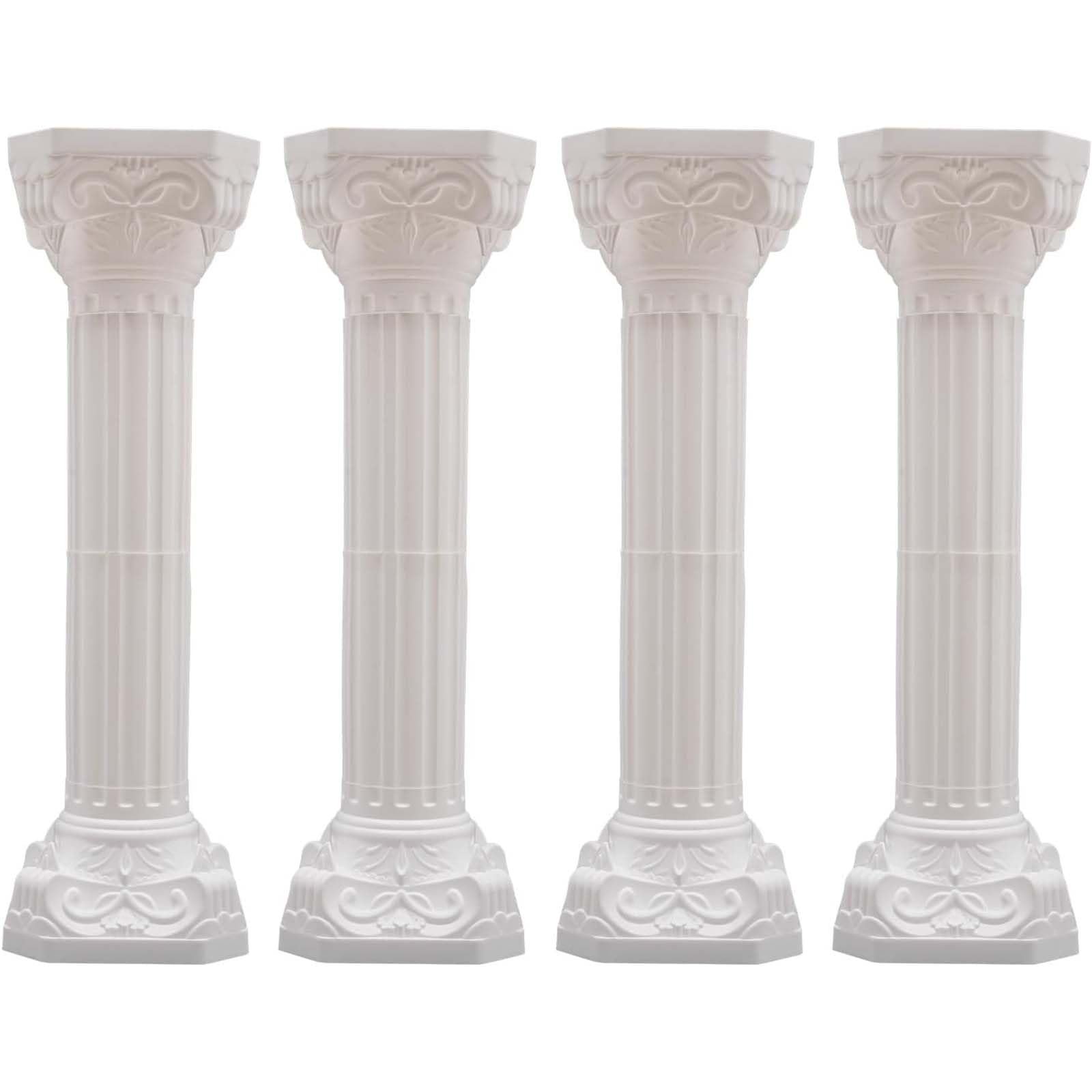 Eleganti colonne bianche per matrimoni con design romano, set di 4, perfette per decorazioni per eventi, supporti per piante, decorazioni per feste, vasi da fiori, pilastri e centrotavola.