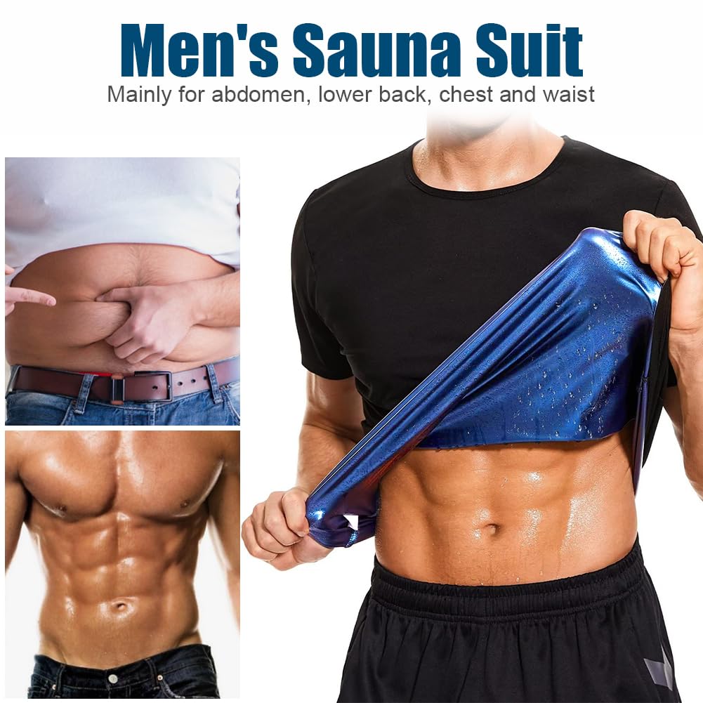 DiULi Canotta Dimagrante Uomo Maglietta Sauna Cerniera Compressione Fitness Manica Corta T Shirt Palestra Body Shaper Sudare