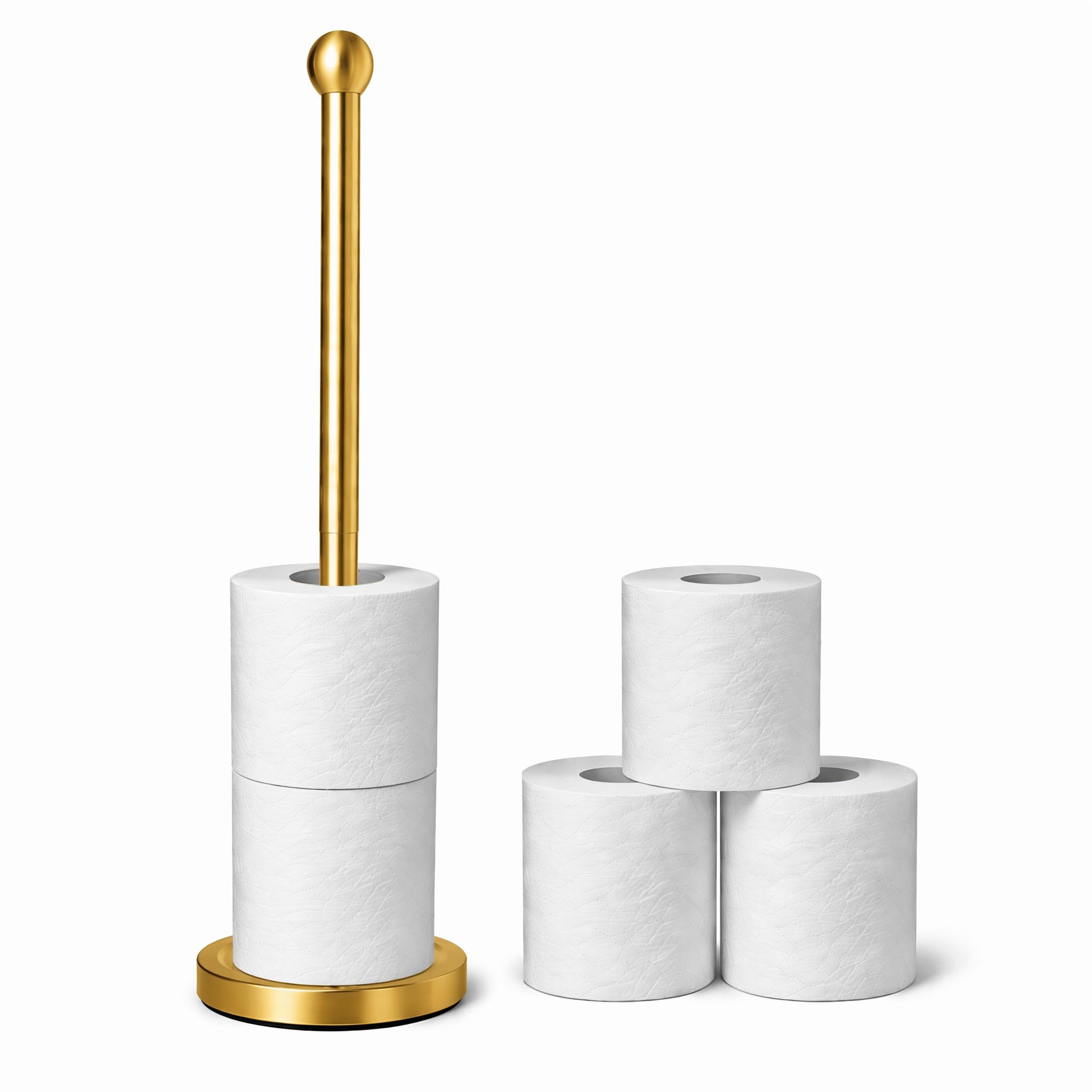 Toilet Paper Holder Stand for 4 or 5 Rolls - Brushed Nickel — Amazon image 7