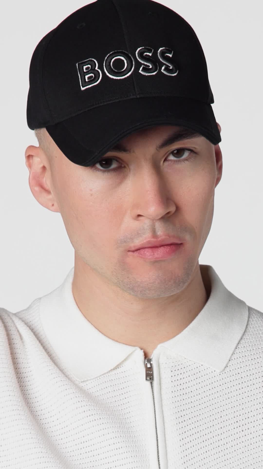 Amazon.com: BOSS, Technical Pique Logo Cap, Black Cream, One Size