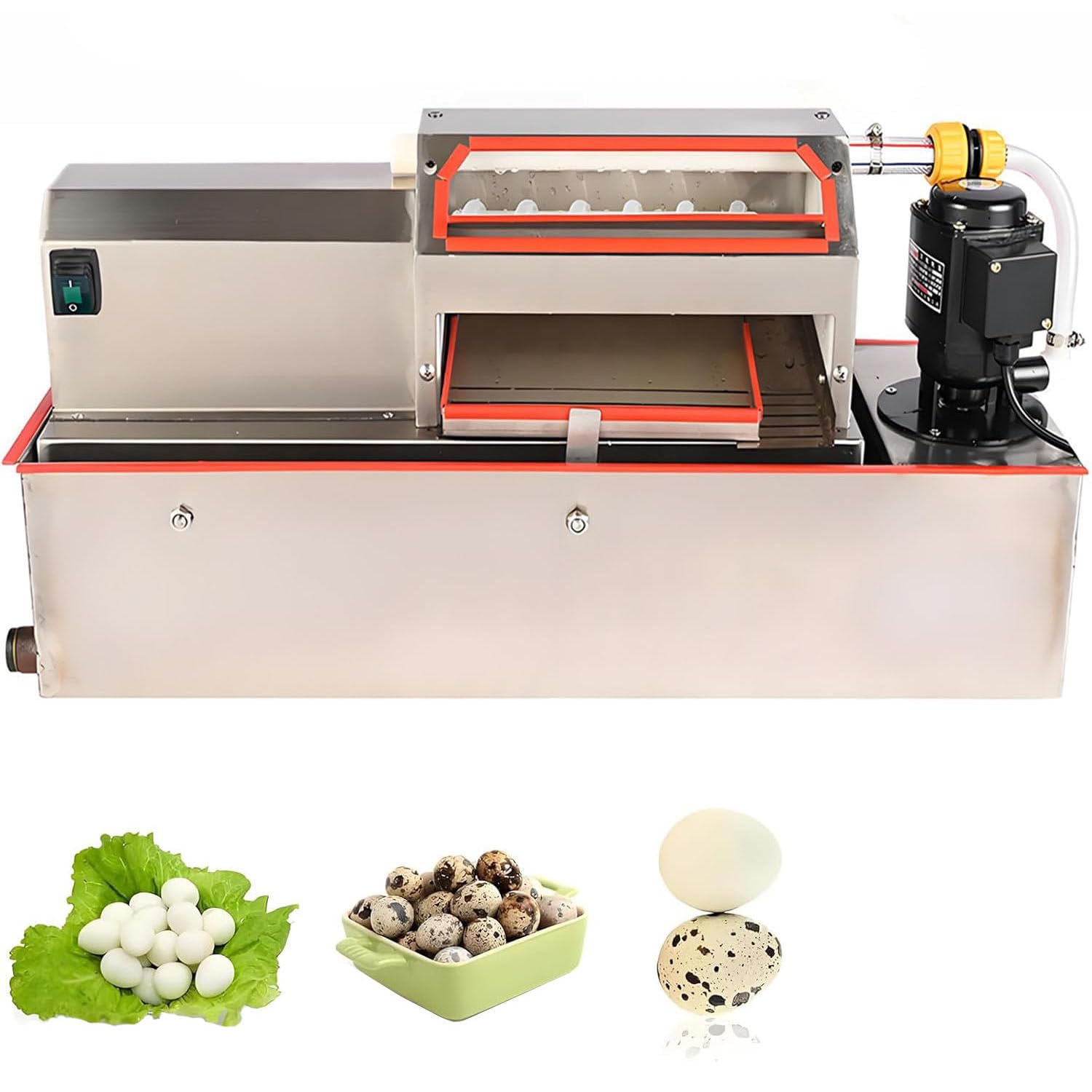 Máquina peladora de huevos de codorniz totalmente automática, peladora eléctrica comercial de 25 W, herramienta de pelado de huevos de acero inoxidable para huevos de codorniz duros