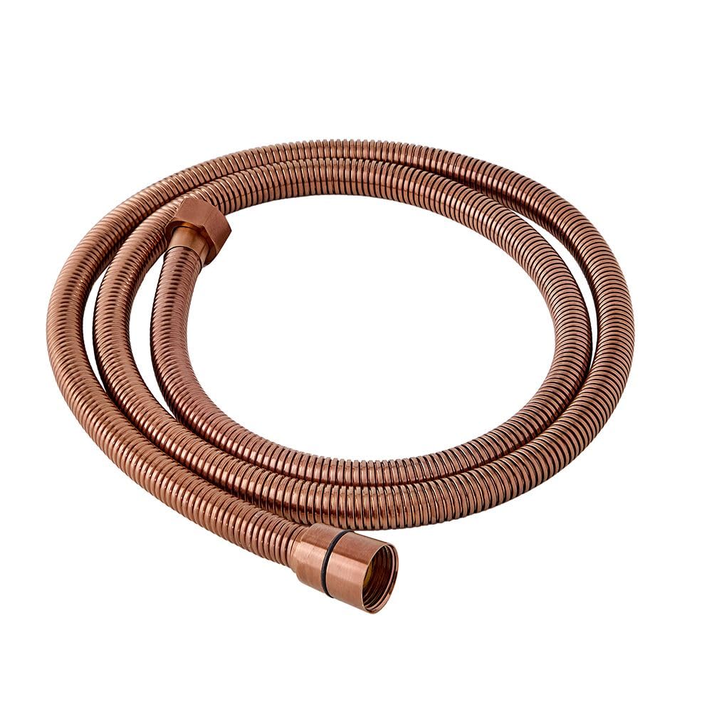Milano Brushed Copper Fine Ribbed Brass Shower Hose - 1.5M