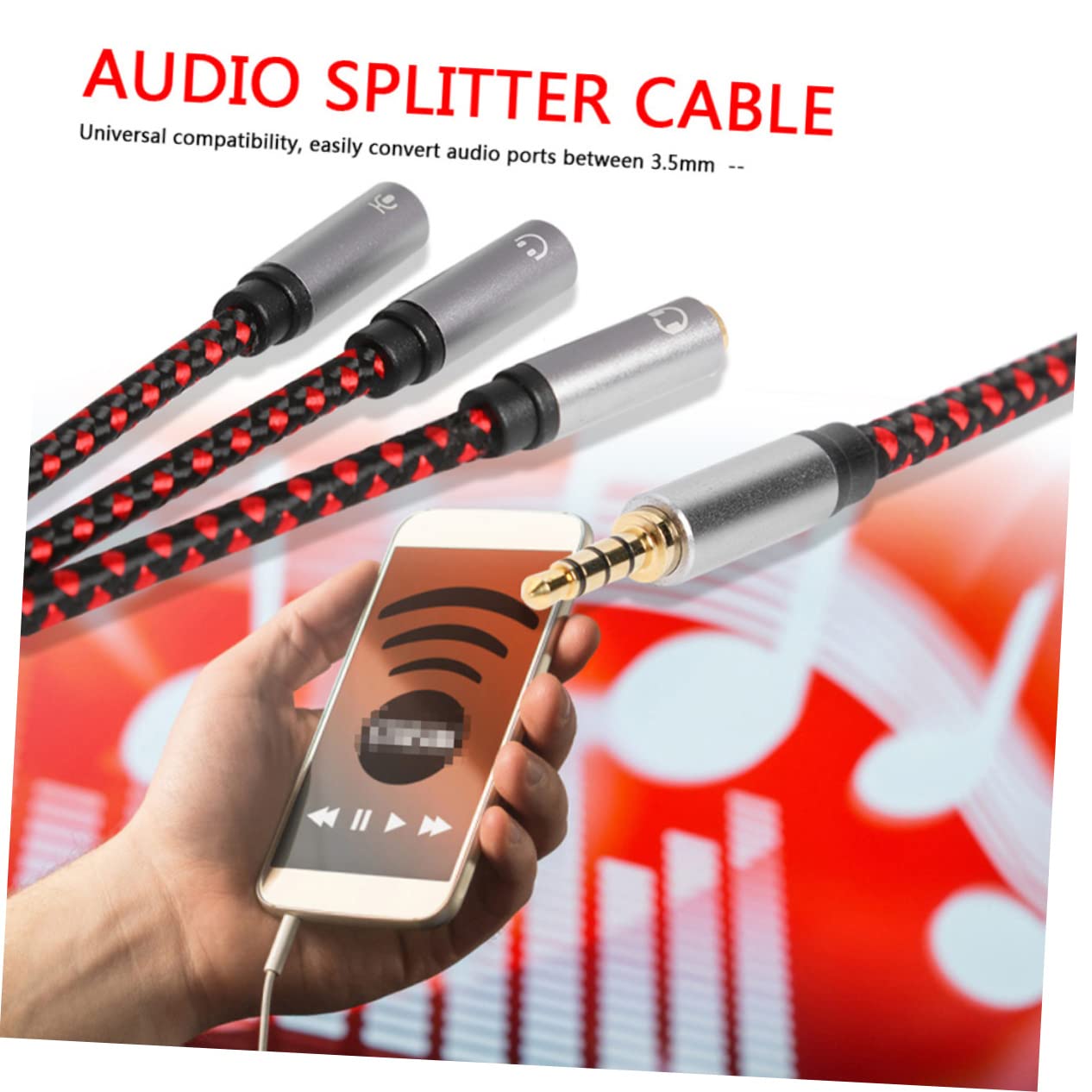 DOITOOL 3pezzi Splitter Audio y Per Cuffie e Altoparlanti Adattatore Audio Per Dispositivi Design Per Computer Tablet e Smartphone
