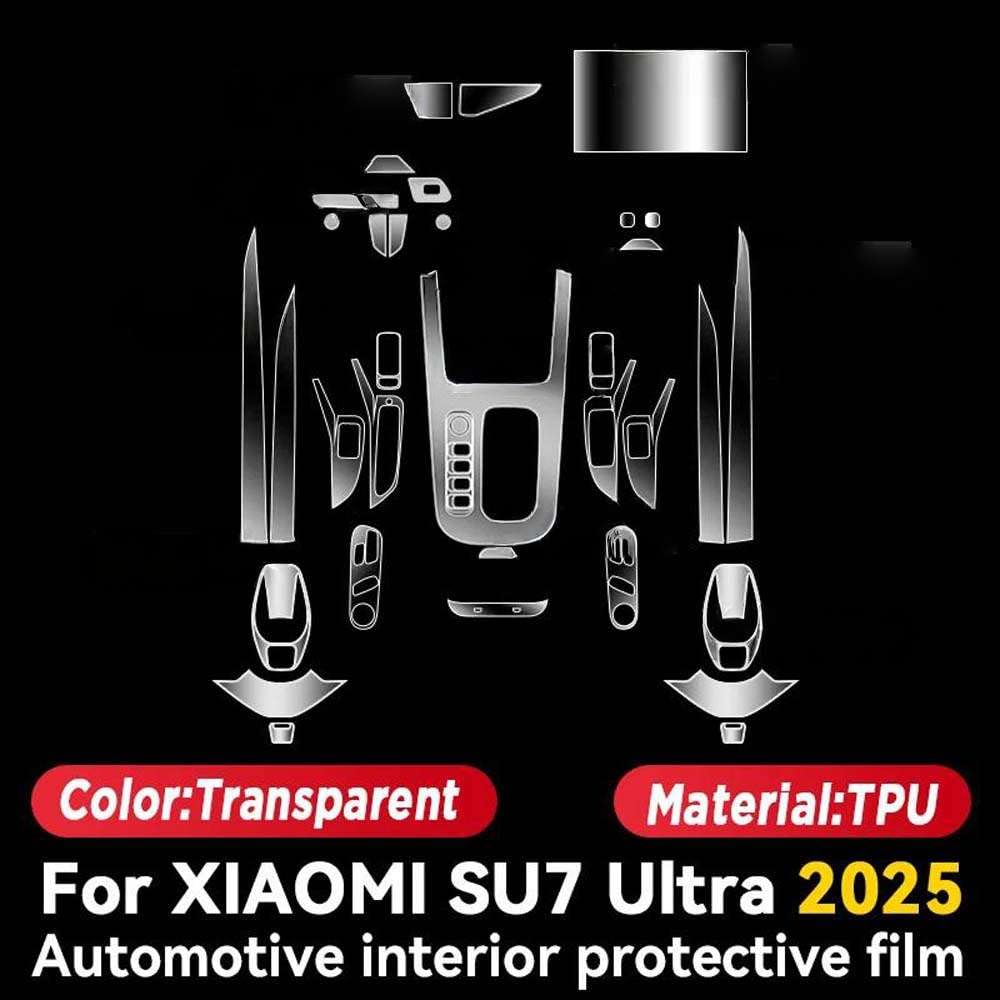 Pellicola Protettiva Trasparente per Pannelli Interni Auto, per Xiaomi Su7 Ultra 2025, Accessori AntiGraffio