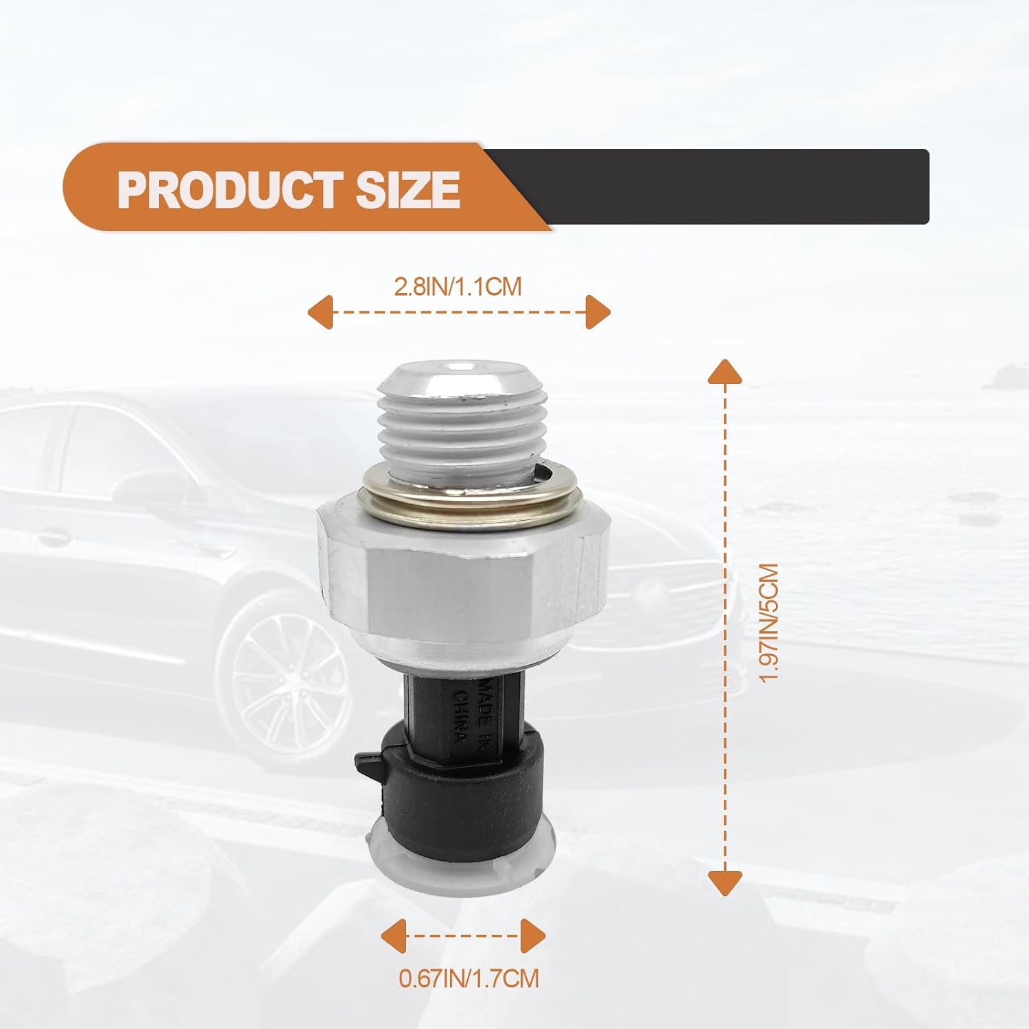 Engine Oil Pressure Sensor Switch, Compatible with Chevy Silverado Suburban Tahoe GMC Yukon Impala Pontiac G8, Replacements # 12616646, 12677836, D1846A, Fuel Injection Pressure Sensor Replacement