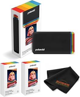 Polaroid Hi-Print 2nd Generation Bluetooth Dye-Sub Printer - Black | Bundle with Hi-Print 2x3 Paper Cartridge Double Pack (40 sheets)